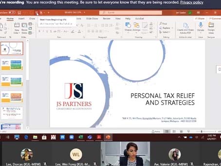 Tax Specialist Training Diary: Personal Tax Relief & Strategies